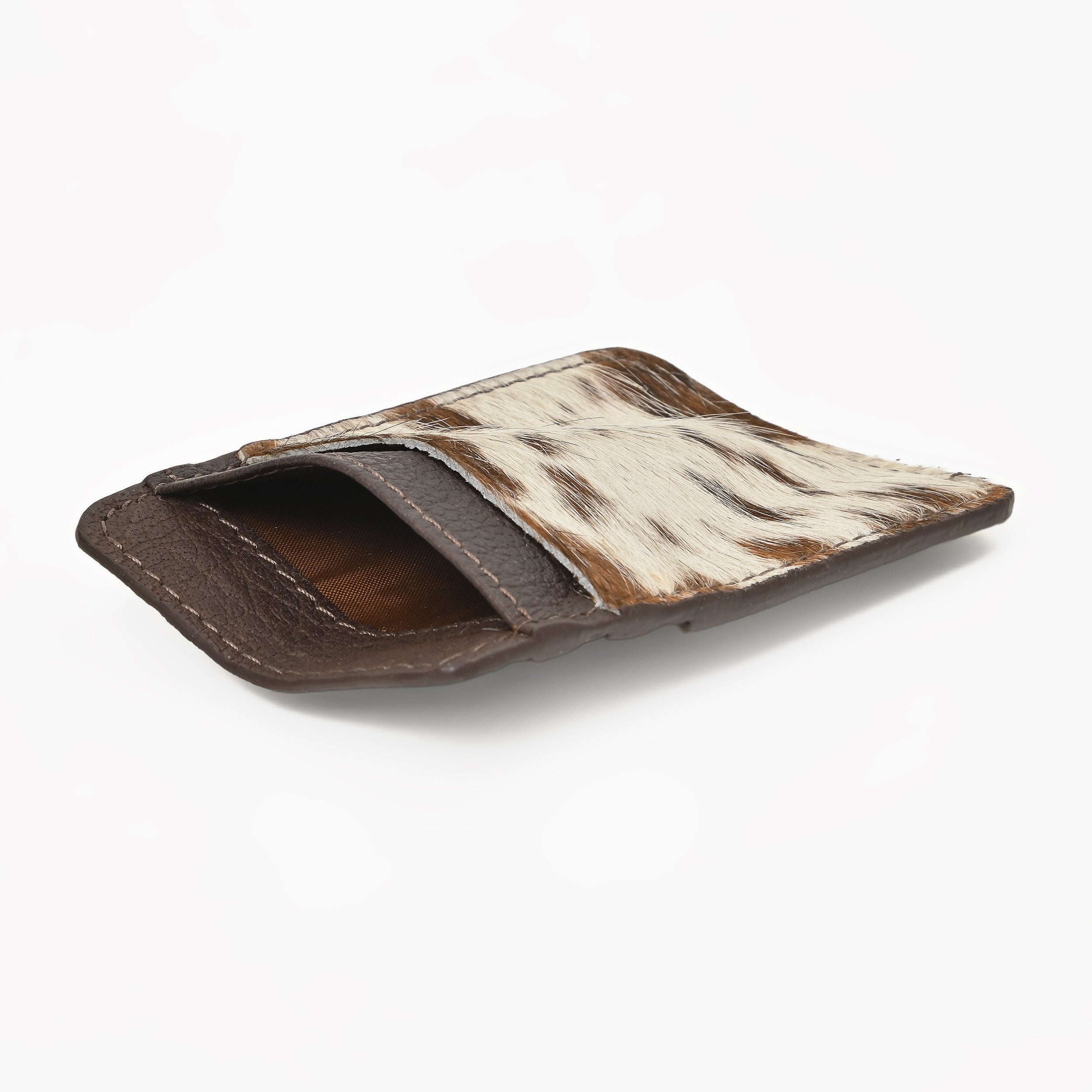 Western Cowhide Leather Cardholder – Slim Hair-On Leather Wallet