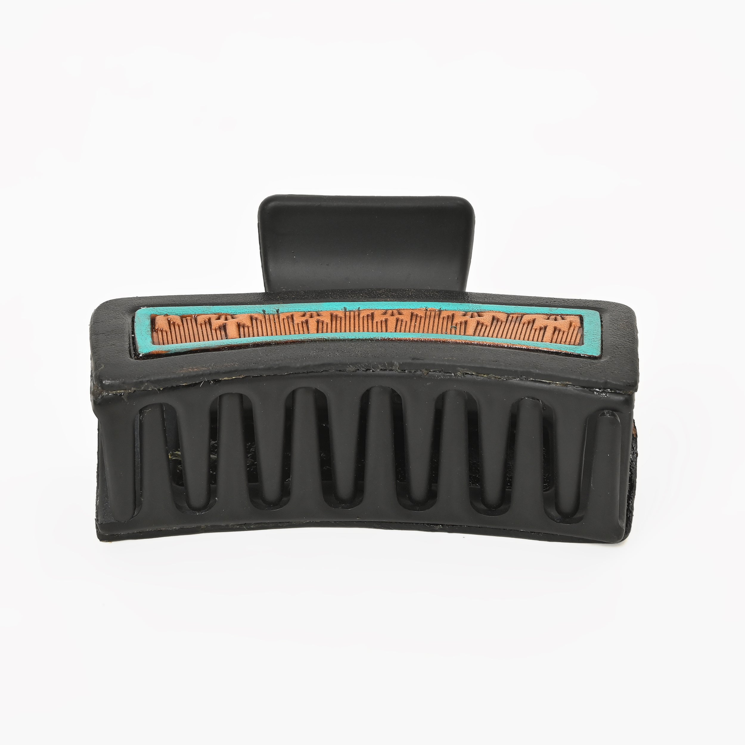 Western Arrow Pattern Hair Claw Clip – Turquoise Accent Strong Hold Clip