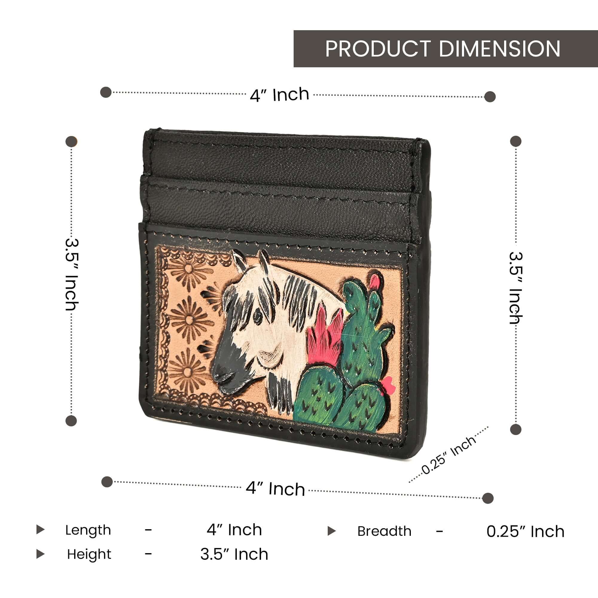 Desert Spirit Horse Card Holder – Handcrafted Leather