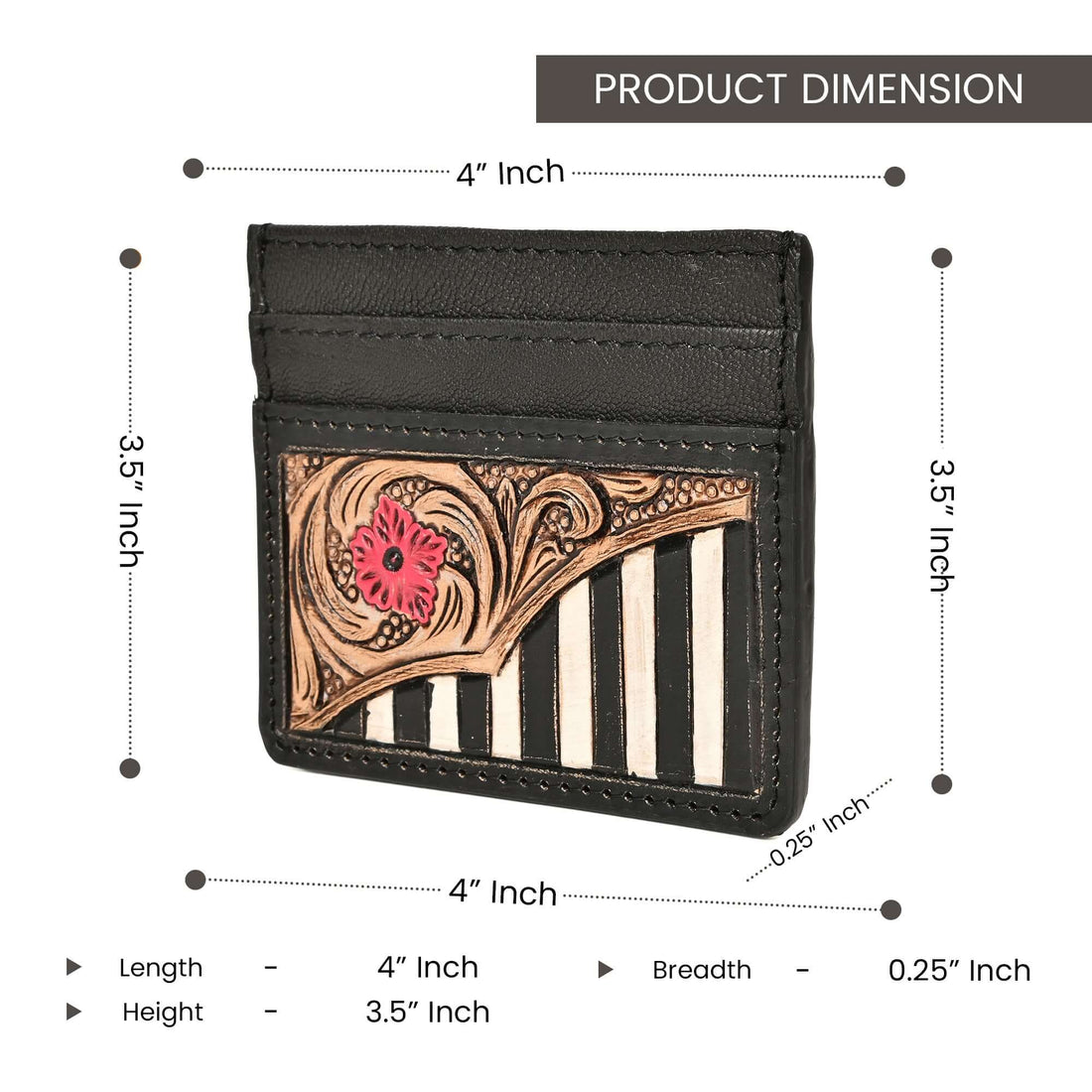 Frontier Rose Leather Card Holder – Handcrafted Leather