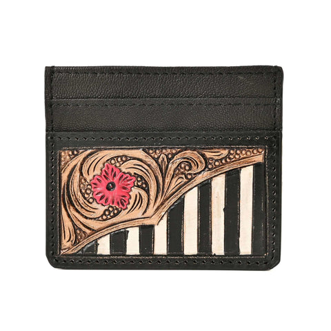 Frontier Rose Leather Card Holder – Handcrafted Leather