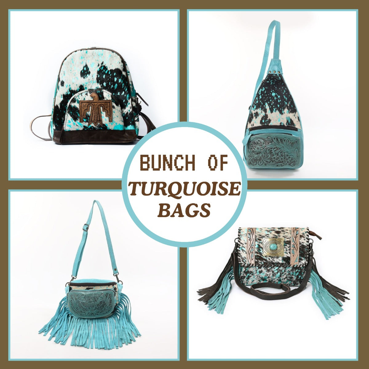 Bunch of 4 Turquoise Bags