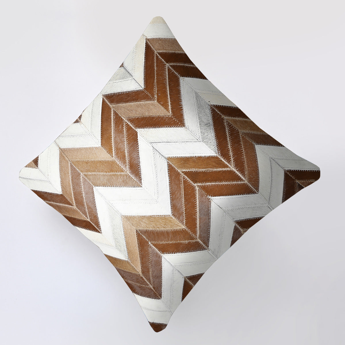 Wave Patch Cowhide Cushion Cover