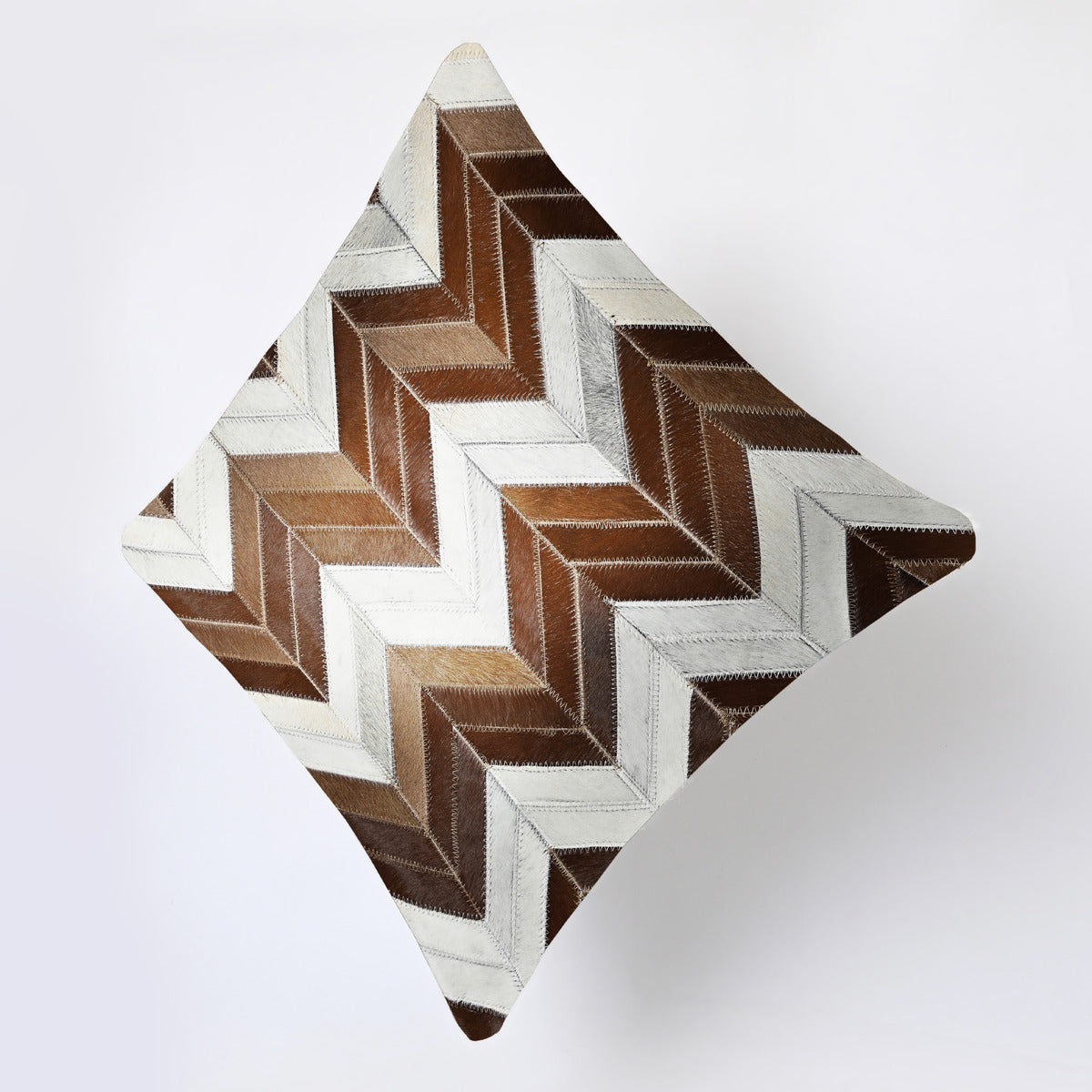 Wave Patch Cowhide Cushion Cover