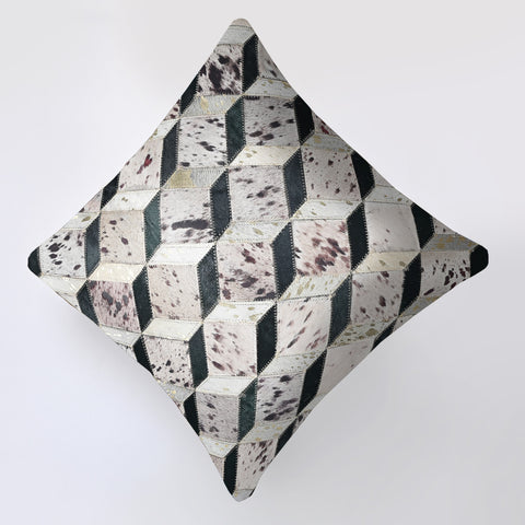 Daimond Patch Cowhide Cushion Cover