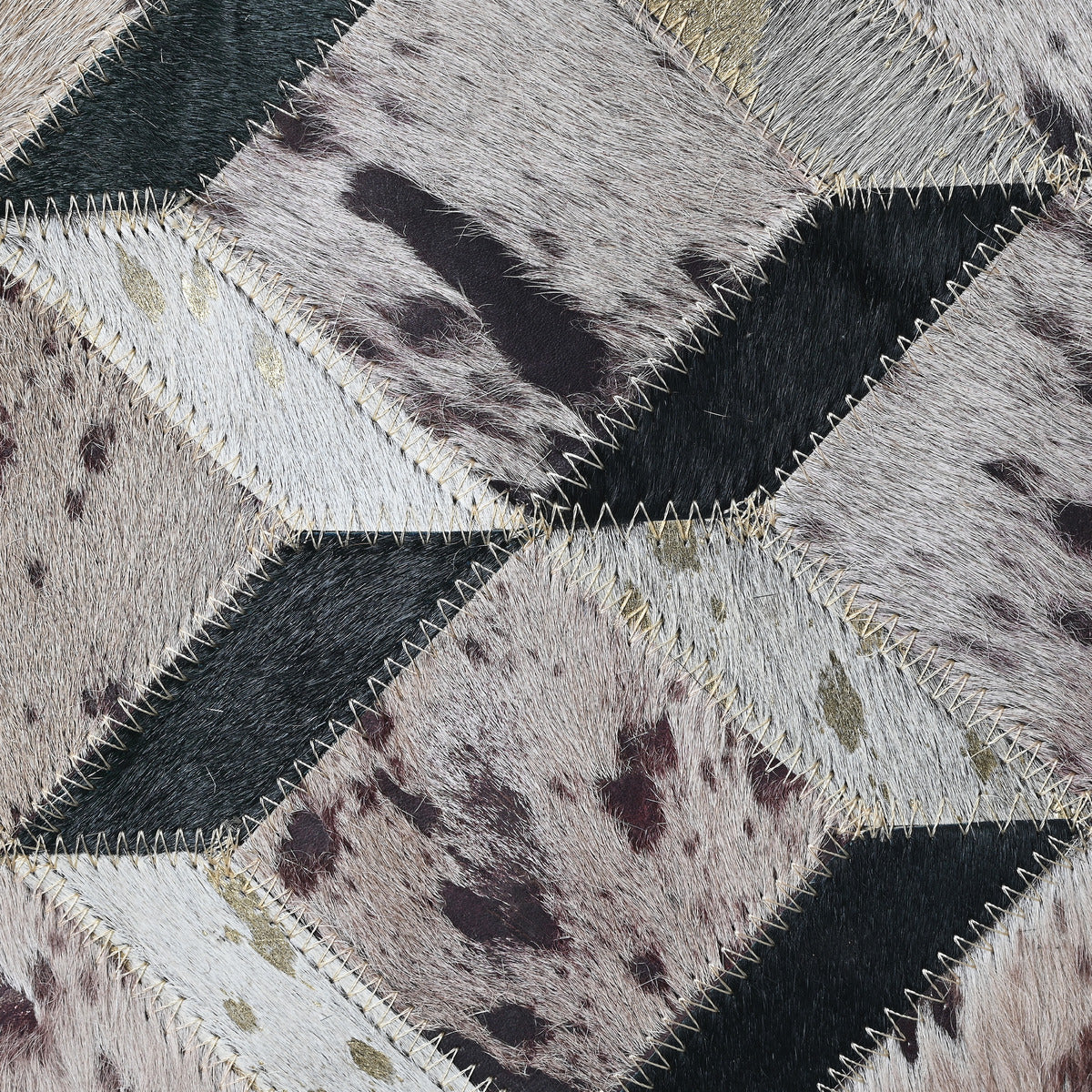 Daimond Patch Cowhide Cushion Cover