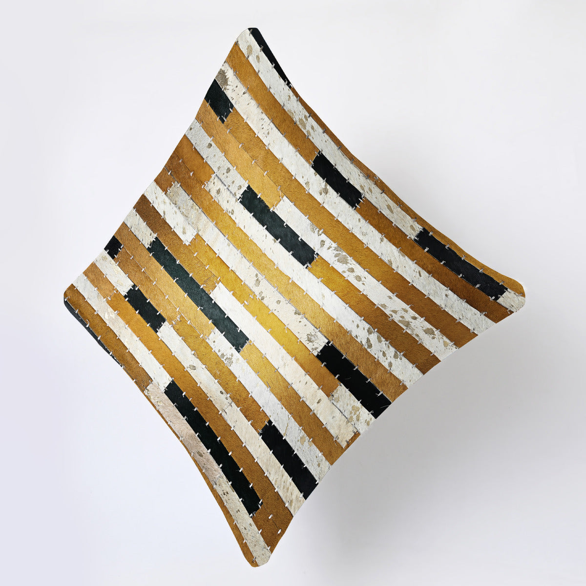 Colourfull Straps Cowhide Cushion Cover