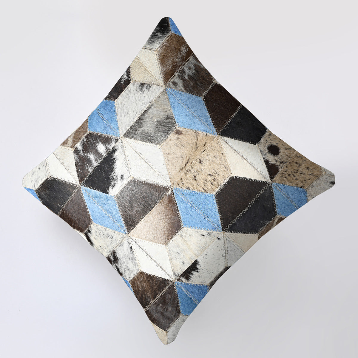 3D Patch Cowhide Cushion Cover