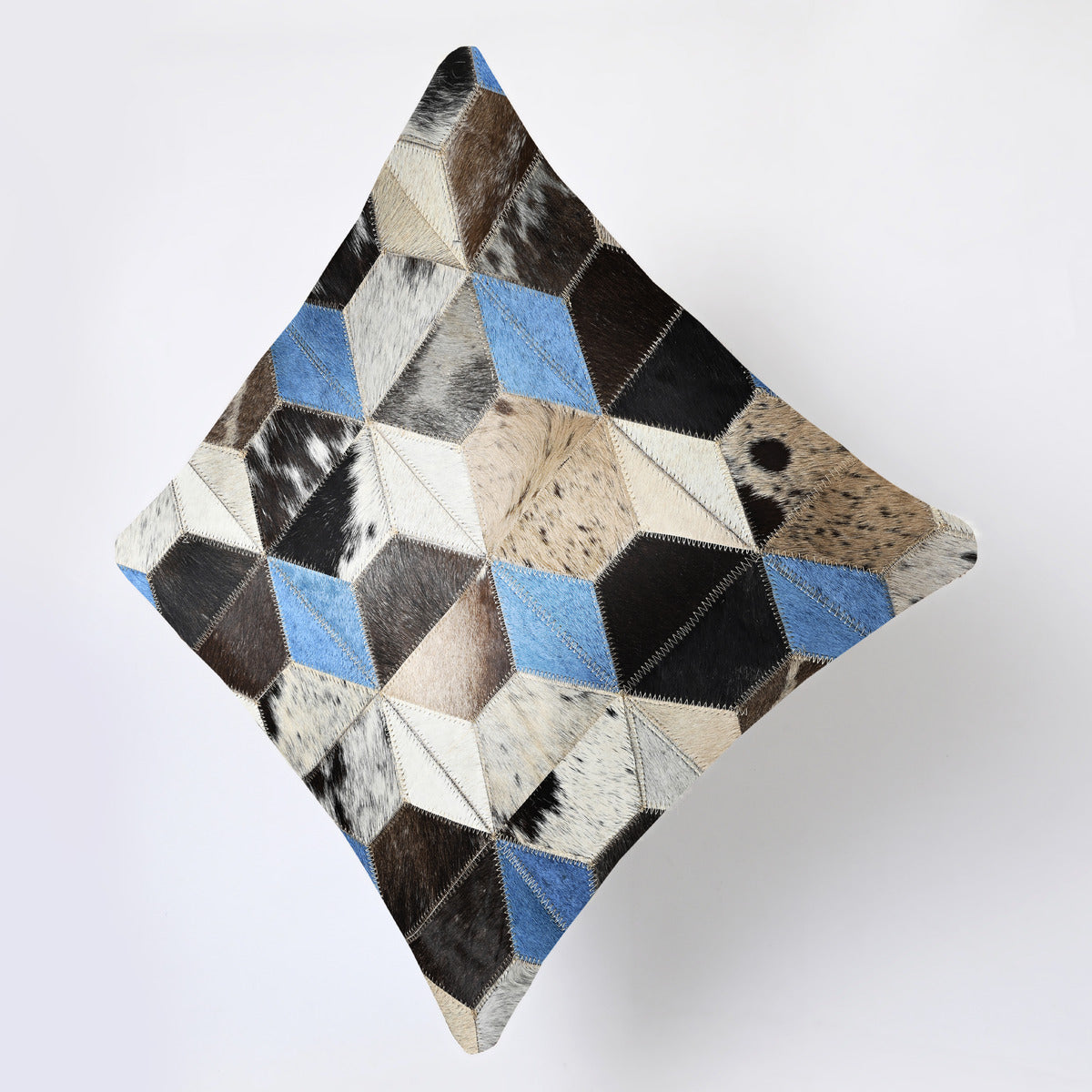 3D Patch Cowhide Cushion Cover