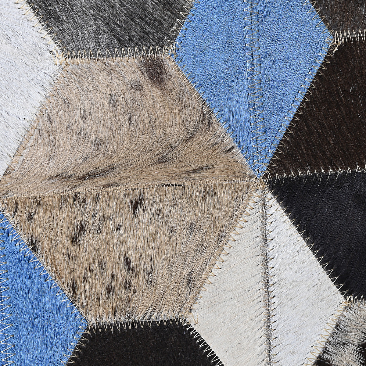 3D Patch Cowhide Cushion Cover