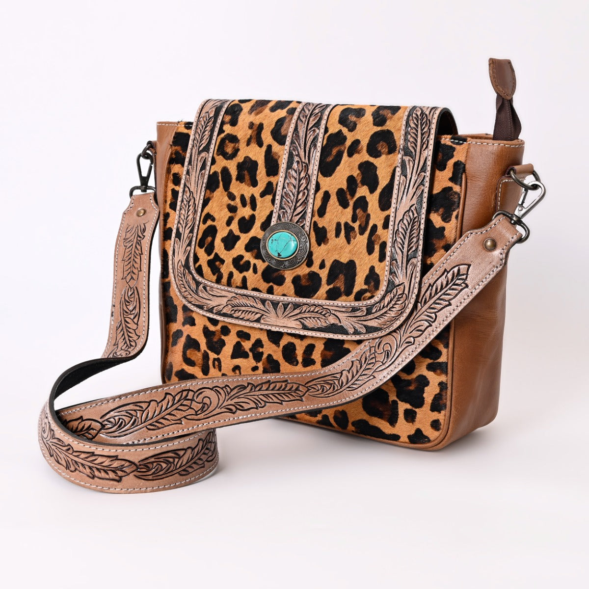 Spotted Jaguar  Hand Tooled Bag