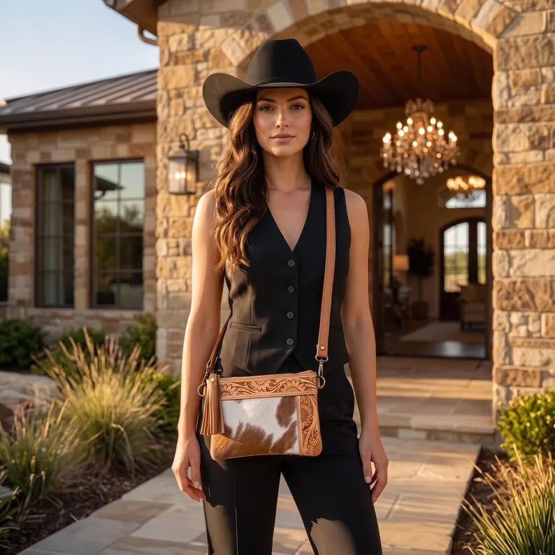 L tooled Clara Side Bag