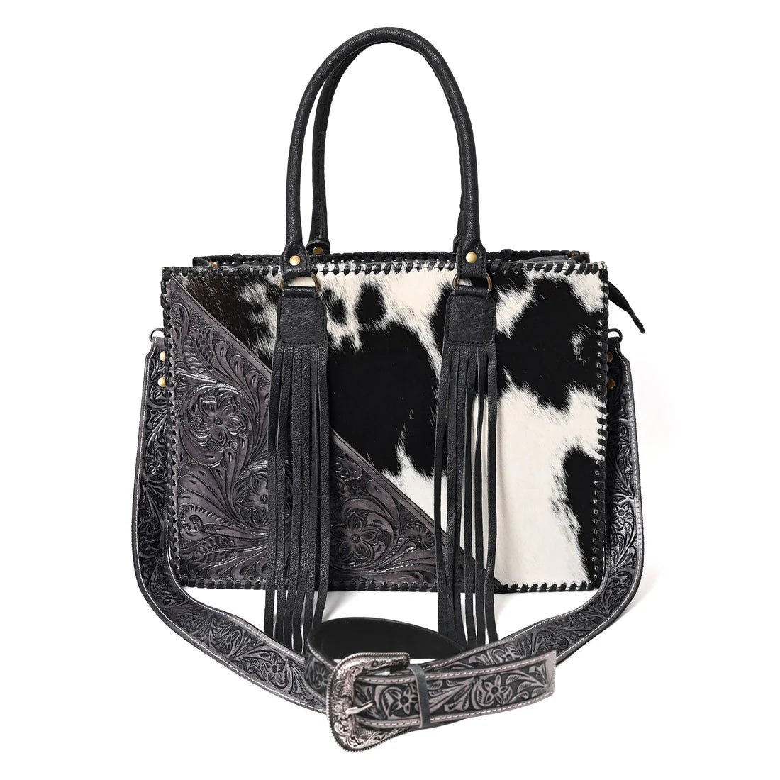 Rustic Trio Weekender Bag – Cowhide Hairon Leather Travel Bag