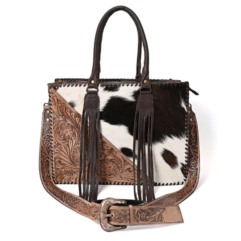 Rustic Trio Weekender Bag – Cowhide Hairon Leather Travel Bag