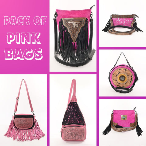 Pack of 6 Pink Bags