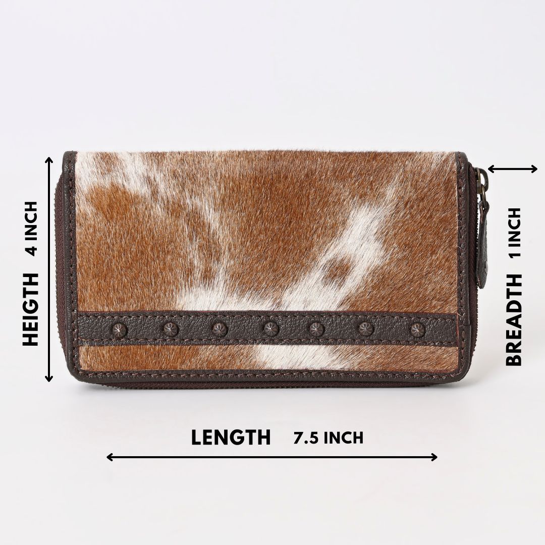 Tan Vino Cowhide Clutch