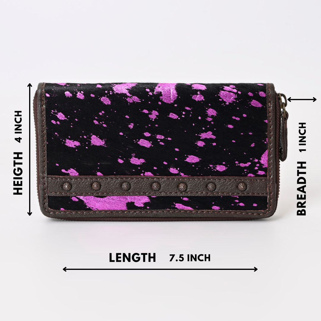 Pink Sprinkle Vino Cowhide Clutch