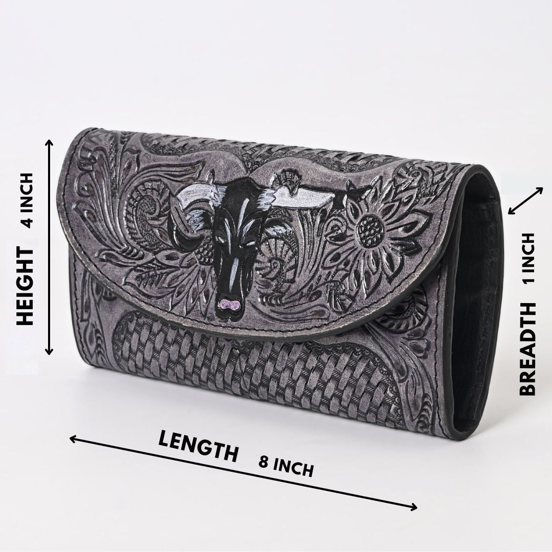 Calm Bull Tooled Wallet