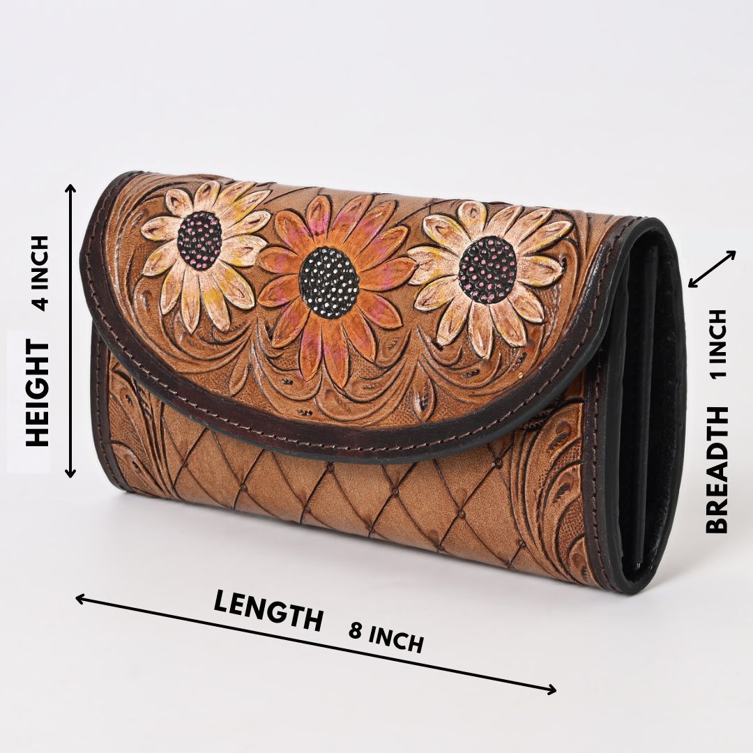 Cutie Flower Tooled Wallet