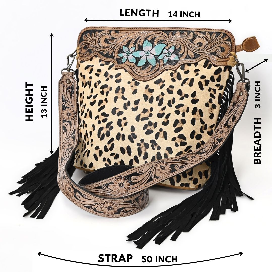 Three Flower Handtooled Bag