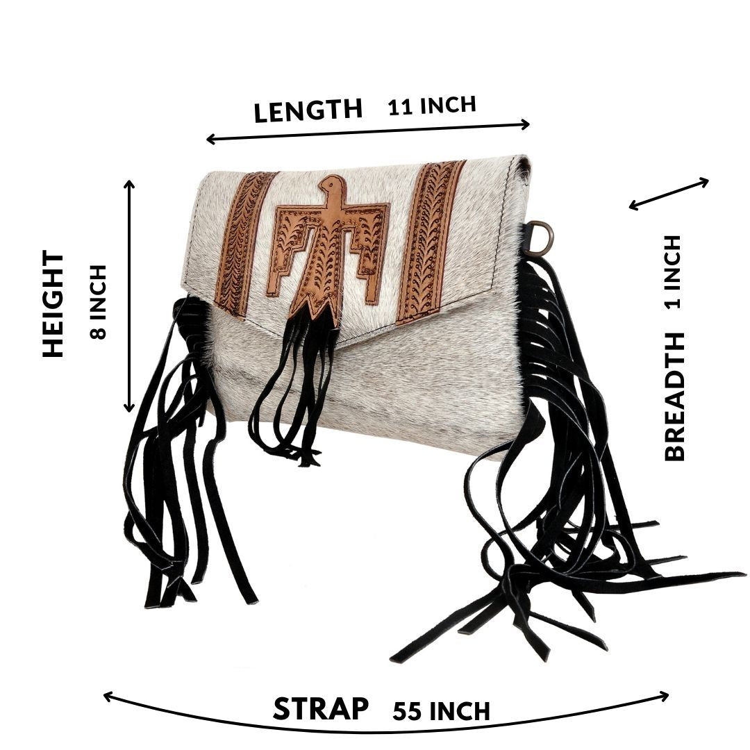 Flying Eagle Gray Hand Tooled Bag