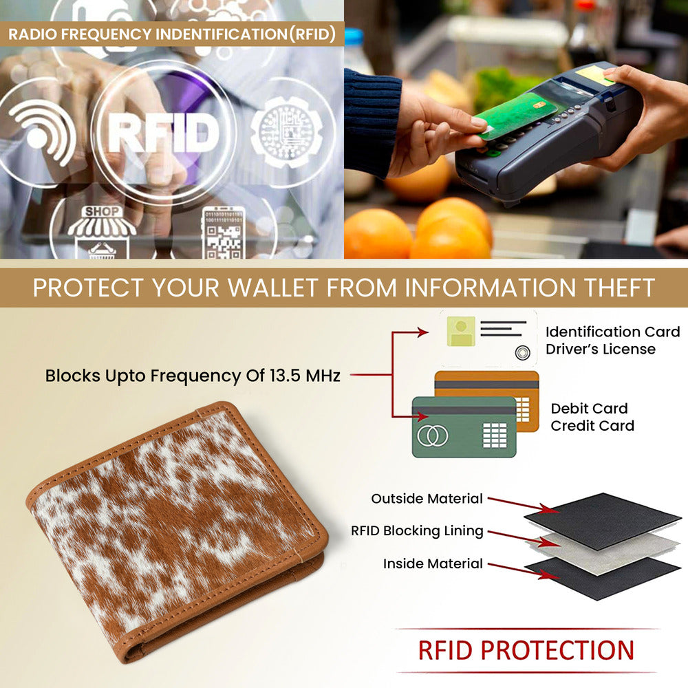 TWOFOLD COWHIDE MENS WALLET BROWN