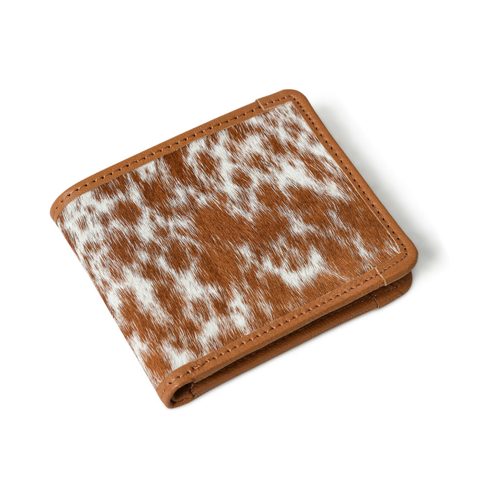 TWOFOLD COWHIDE MENS WALLET BROWN