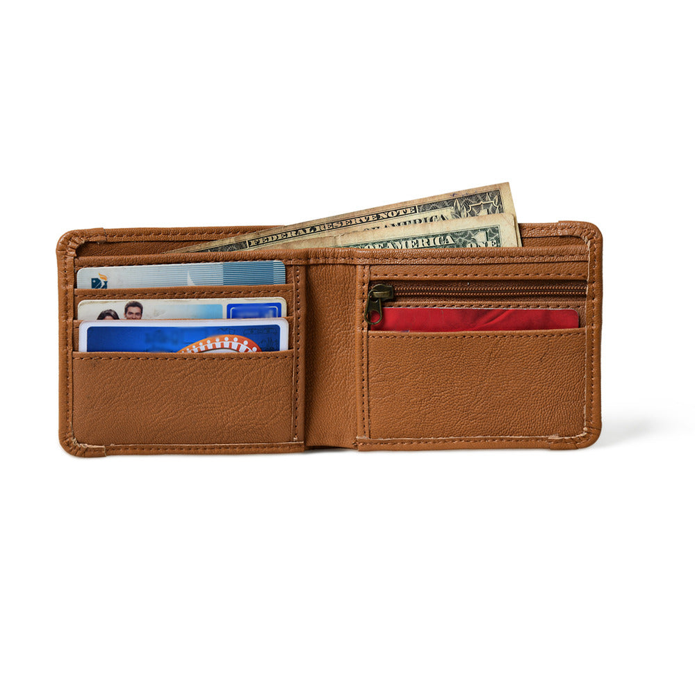 TWOFOLD COWHIDE MENS WALLET BROWN