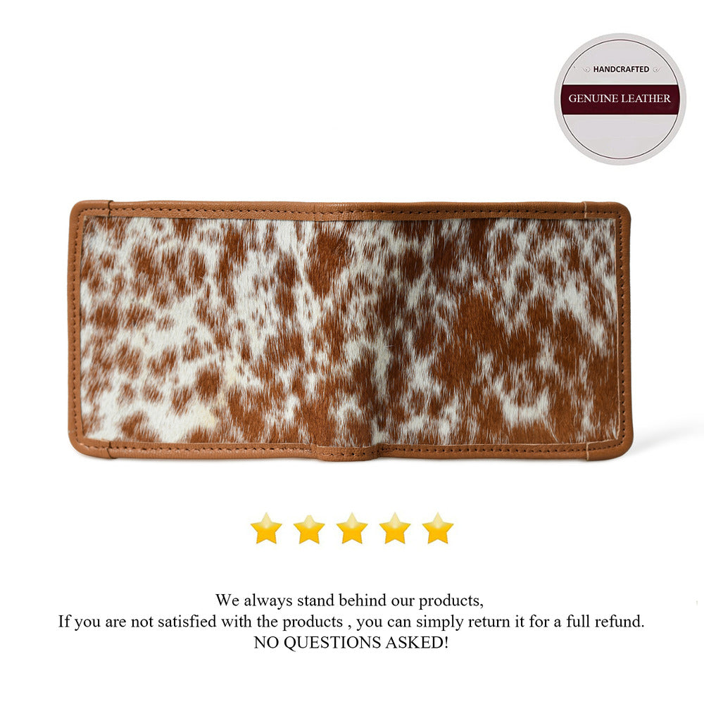 TWOFOLD COWHIDE MENS WALLET BROWN