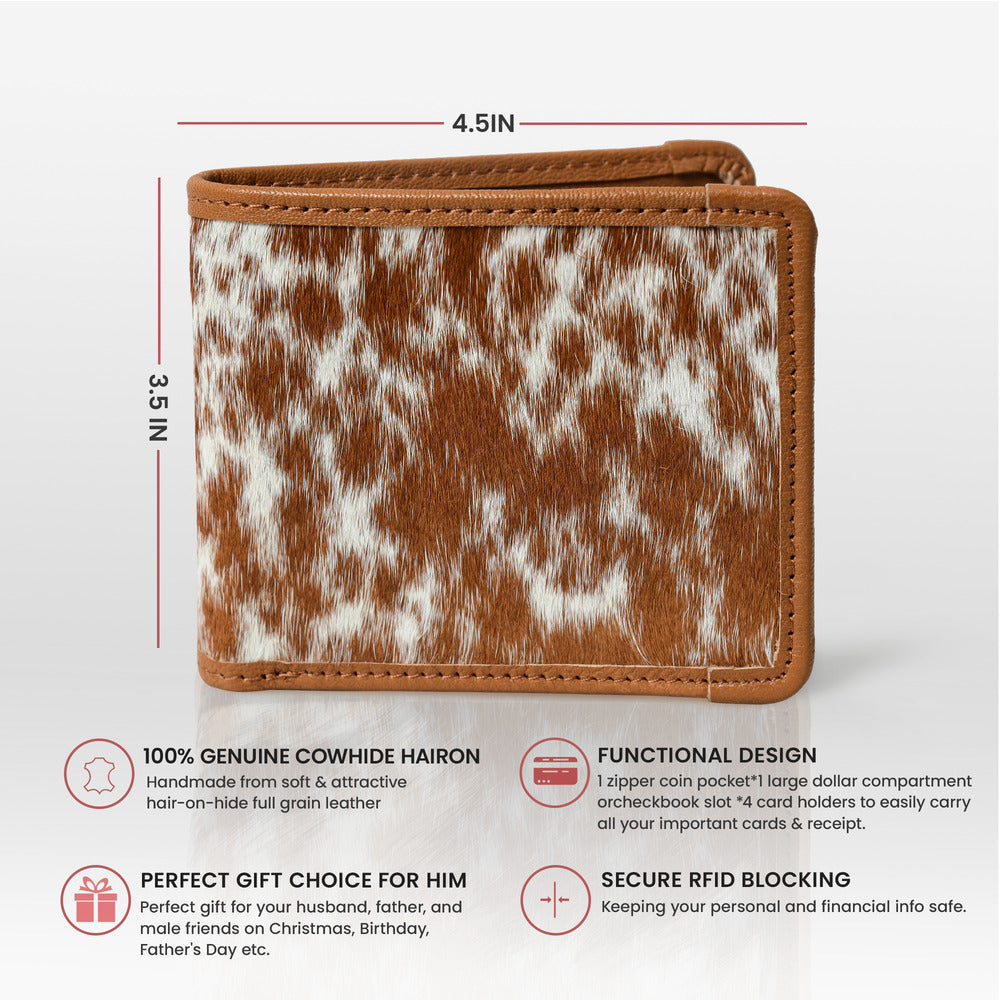 TWOFOLD COWHIDE MENS WALLET BROWN