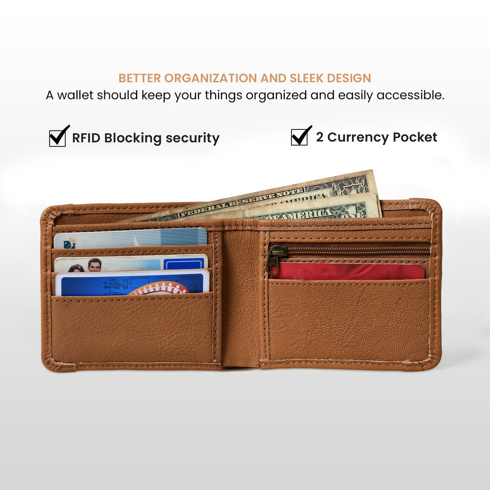 TWOFOLD COWHIDE MENS WALLET BROWN