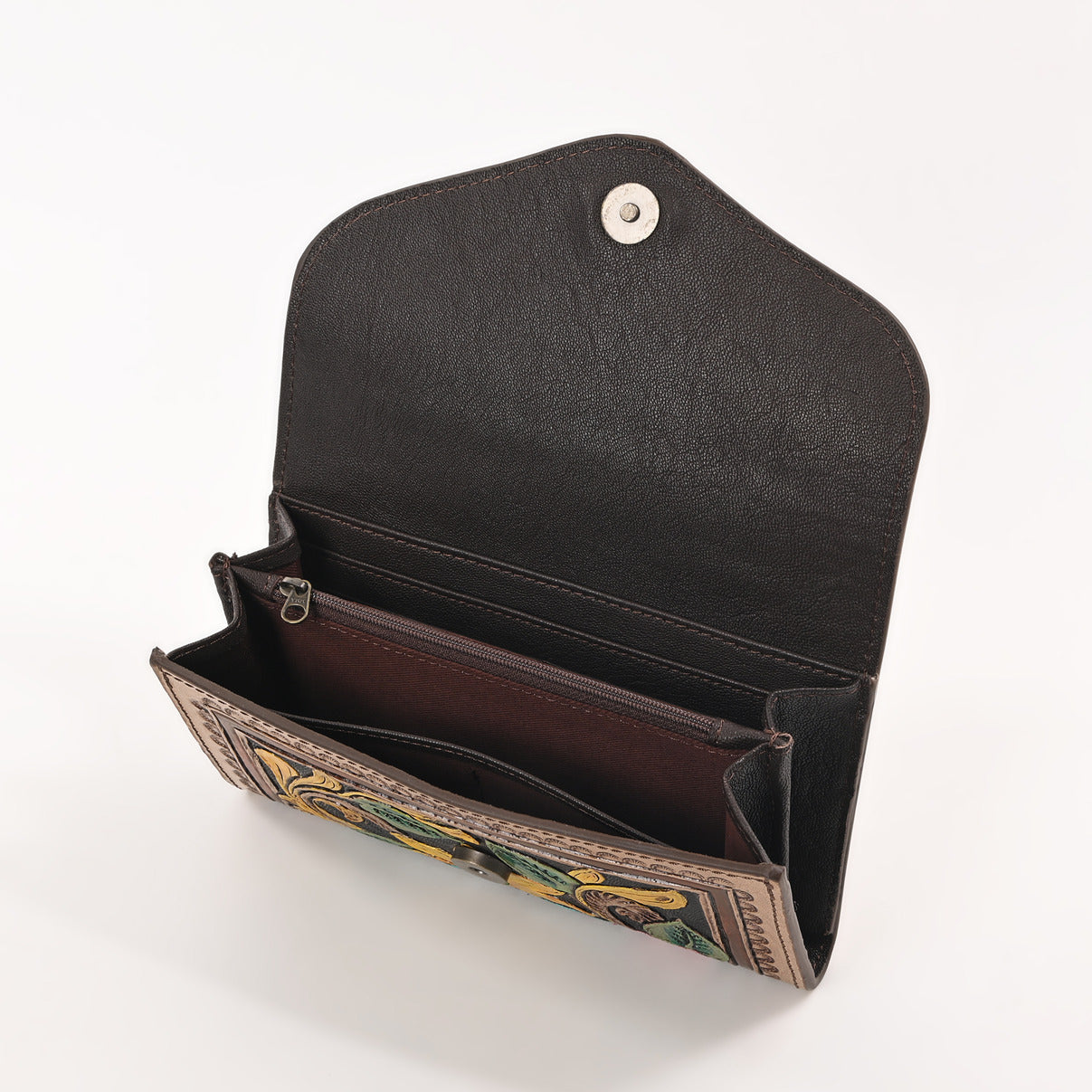 colour blast handtooled wallet